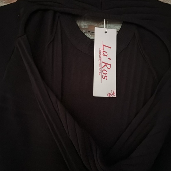 La Ros black long sleeve sweater dress with back cut out detail. NWT. Large. - Picture 3 of 3
